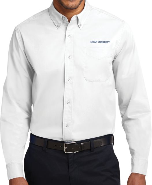 Logan Twill Button Down Long Sleeve Primary Logo - ONLINE ONLY