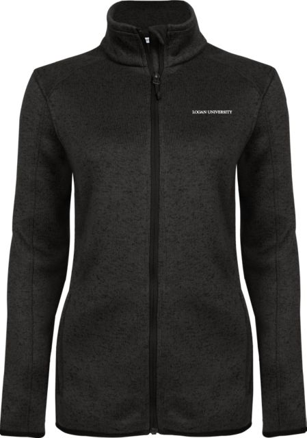 Logan Womens Heather Fleece Jacket Primary Logo - ONLINE ONLY