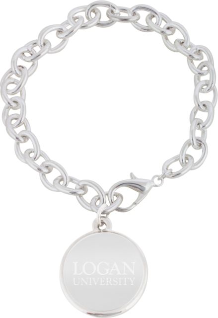 Logan Charm Bracelet with Round Charm Primary Stacked Engraved - ONLINE ONLY